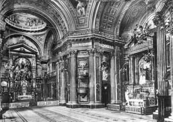 Turin, Italie - 1948 - L'autel de Don Bosco dans le Sanctuaire de Marie Auxiliatrice