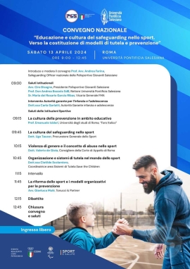 Italy – "Education and culture of safeguarding in sport. Towards the establishment of protection and prevention models": PGS conference with UPS