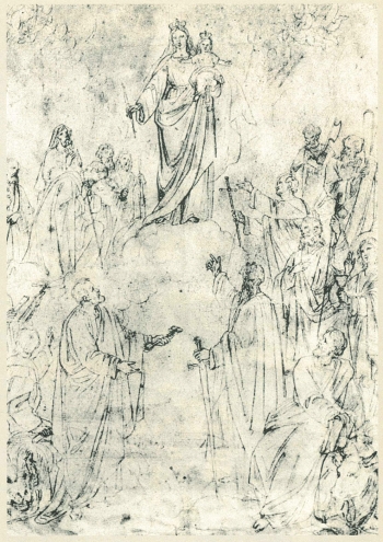 Itália – Esboço da imagem de Maria Auxiliadora de Tommaso Lorenzone
