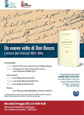 Itália – Amanhã, o lançamento do IX volume da edição crítica do Epistolário de Dom Bosco