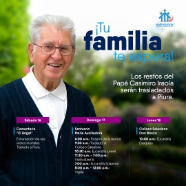 Peru – "Your family is waiting for you": the remains of Fr Casimiro Iraola transferred to Piura