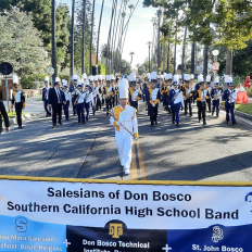 United States – Talented young musicians from the Salesian schools in Southern California on parade in the 