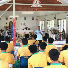 Samoa - A Day of Grace and Reflection: Don Bosco Technical Center Final-Year Students Visi to the Chapel of the Sacred Oil in Leauvaa Village