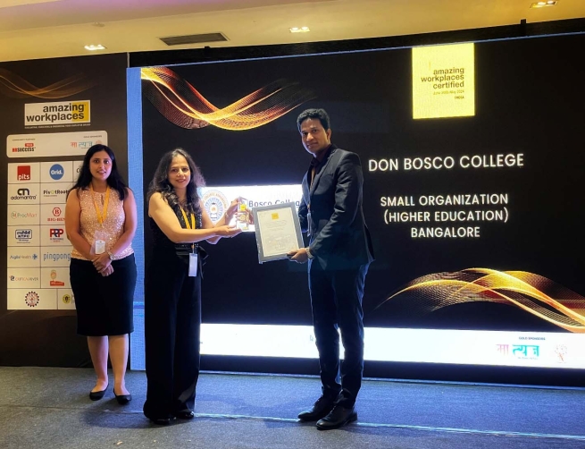 Inde – Une excellence dans l'éducation : le « Don Bosco College » de Bangalore reçoit le prix comme « Milieu de travail extraordinaire »