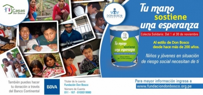 Peru - "Your hand supports a hope": campaign for "Red de Casas Don Bosco"