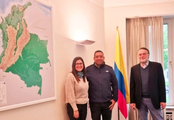 Belgique - Le Coordonnateur des travaux sociaux de la Province de Medellín rencontre la responsable de l'ambassade de Belgique pour les droits de l'homme en Colombie