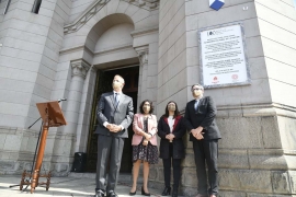 Peru – Unveiling of commemorative plaque and UNESCO Blue Shield at Basilica of Mary Help of Christians in Lima