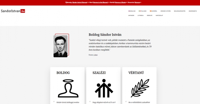 Hungria – Site do Beato Estêvão Sándor SDB é renovado