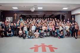 Poland - About a hundred young people participate in the night vigil at the Christ the King Youth Centre in Wrocław