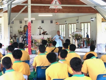 Samoa - A Day of Grace and Reflection: Don Bosco Technical Center Final-Year Students Visi to the Chapel of the Sacred Oil in Leauvaa Village