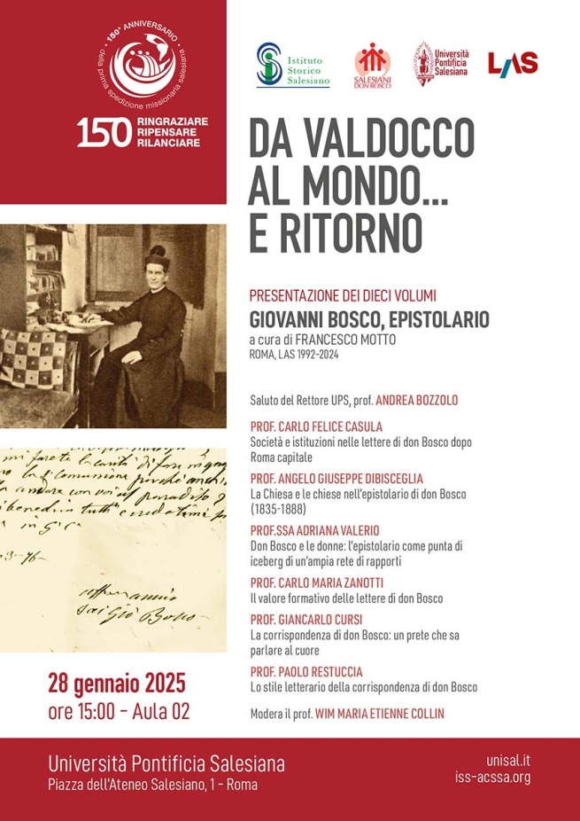 Italia – Da Valdocco al mondo… e ritorno: all’UPS un evento per presentare l’Epistolario completo di Giovanni Bosco