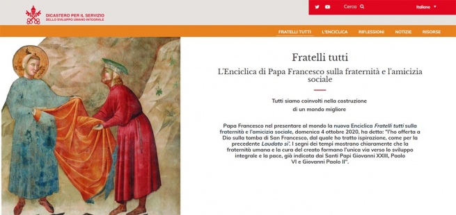 Vaticano – “Fratelli tutti”: em rede o novo sítio e, hoje, também um seminário online