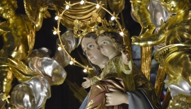 Italy - Details of the statue of Mary Help of Christians