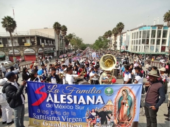 México - Peregrinación 2023 de la Familia Salesiana del Sur de México a la Virgen de Guadalupe, una de las más concurridas de los últimos años